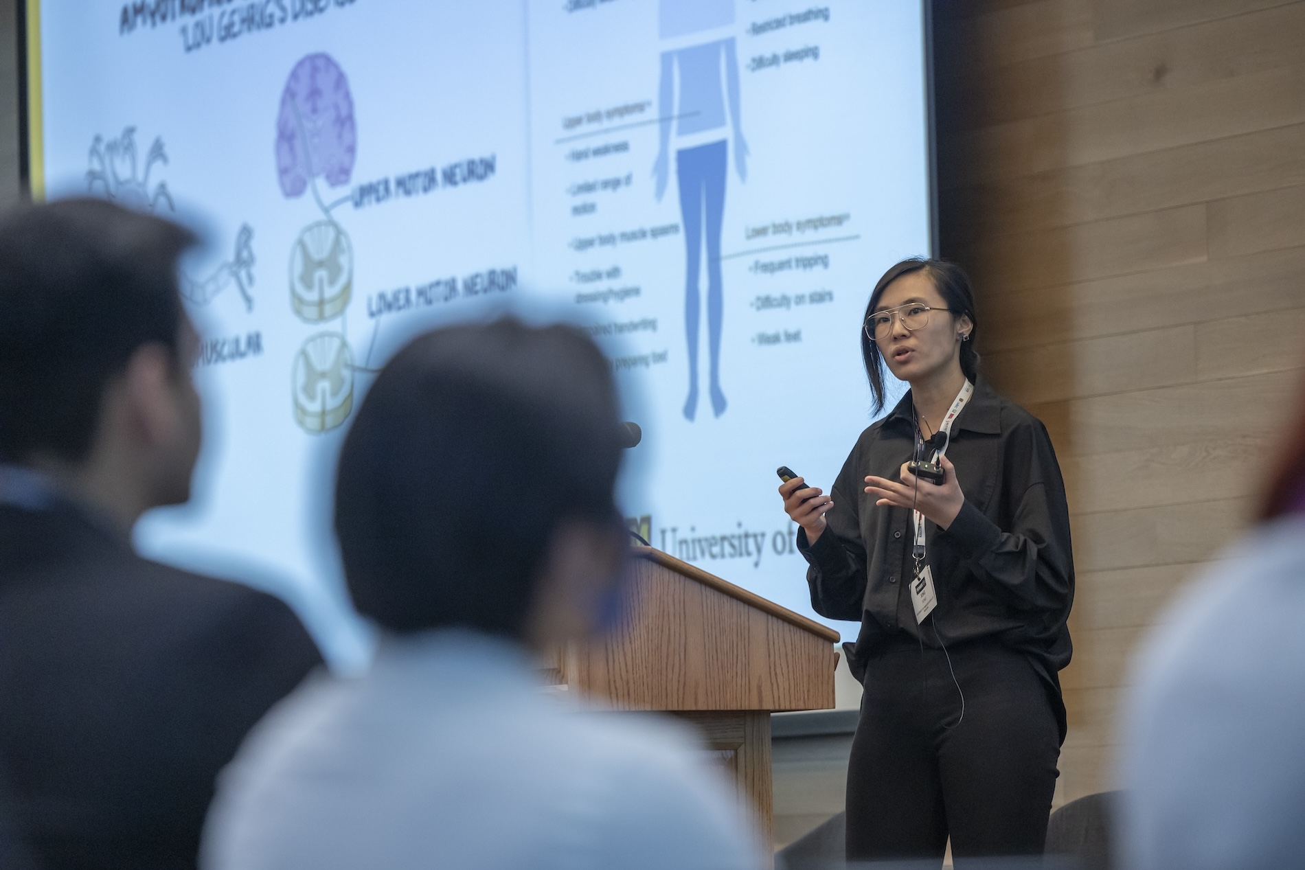MU School of Medicine Assistant Professor Xing Song delivers her PATHWAYS faculty talk about a better understanding of ALS.